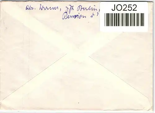 Berlin 157 auf Brief als Einzelfrankatur portogerecht #JO252