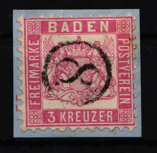 Baden 18 gestempelt Uhrrad 8 #JO274