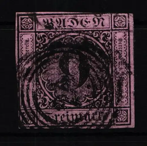 Baden 4b gestempelt N5 24 "Karlsruhe", leichte Mängel #JO283