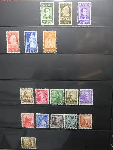 Italien 1862-1990 besammelt meist postfrisch auf schwarzen Safe Seiten #LX753