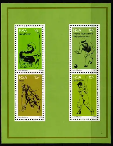 Südafrika Block 5 gestempelt #JO155