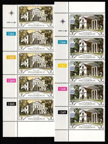 Südafrika 566-567 postfrisch als Fünferstreifen mit Eckrand #JO406
