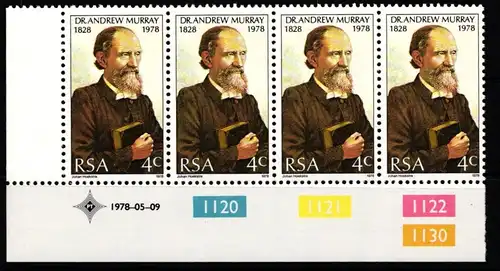 Südafrika 538 postfrisch als Viererstreifen mit Eckrand #JO193