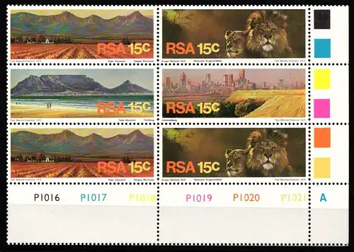 Südafrika Portomarken 484-487 postfrisch als Sechserblock #JO189