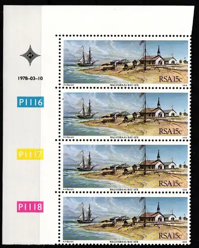 Südafrika 537 postfrisch als Viererstreifen mit Eckrand #JO192