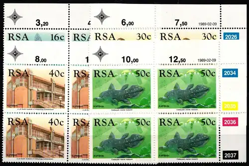 Südafrika 766-769 postfrisch als Viererblocks mit Eckrand #JO489