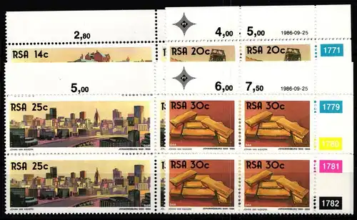 Südafrika 693-696 postfrisch als Viererblock mit Eckrand #JO474