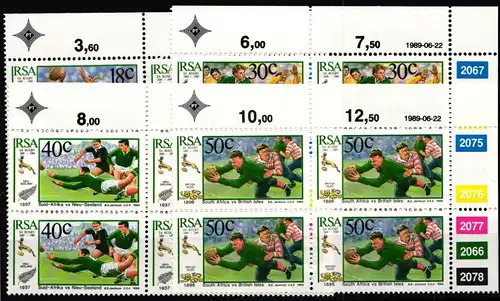 Südafrika 775-778 postfrisch als Viererblocks mit Eckrand #JO493