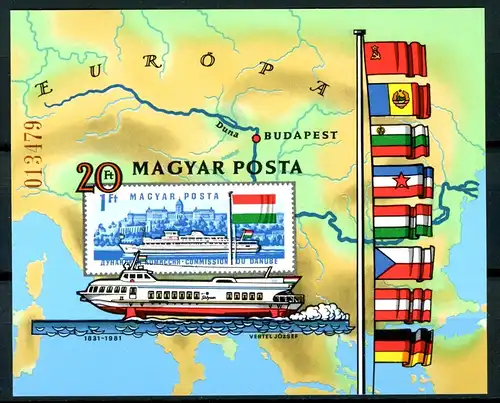 Ungarn Block 153 B postfrisch Schiffe #JO851