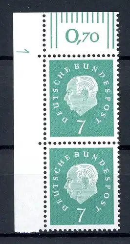 Bund senkr. Paar 302 DZ 1 hoch postfrisch #JP014