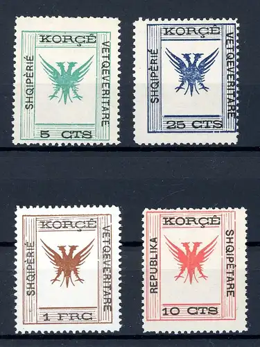 Albanien Lokalausgaben Korca 6,8,10,15 postfrisch #JP118