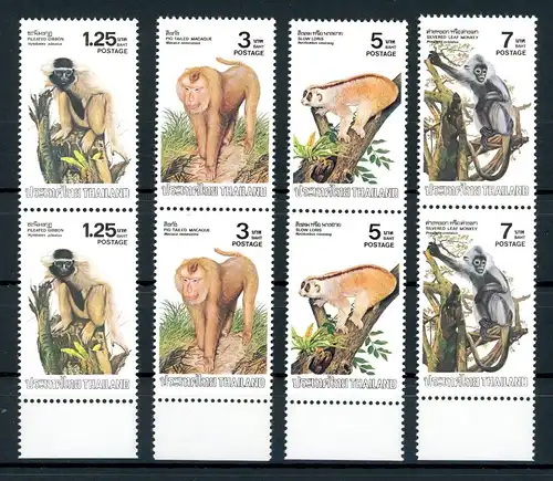 Thailand senkr. Paare 1031-1034 postfrisch Affen #JP130