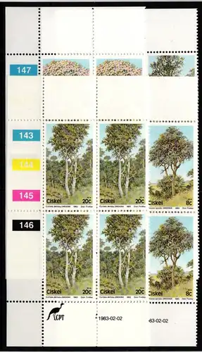 Ciskei 34-37 postfrisch als Viererblock mit Eckrand #JO519