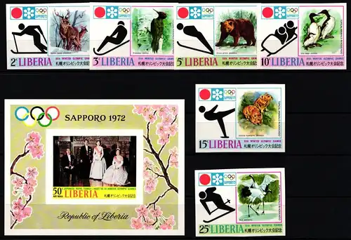 Liberia 810 - 815 B, Block 58 B postfrisch Olym. Spiele #JI122