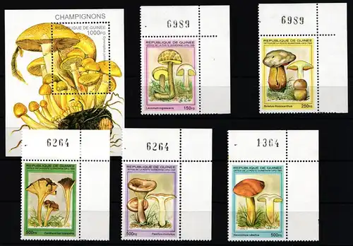Guinea 1568-1572, Block 500 postfrisch Pilze #JI138