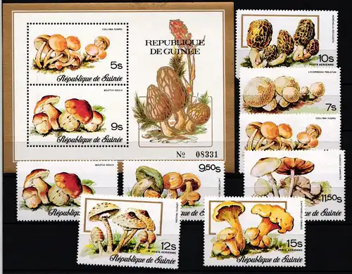 Guinea 759 - 766 A, Block 48 postfrisch Pilze #JI136
