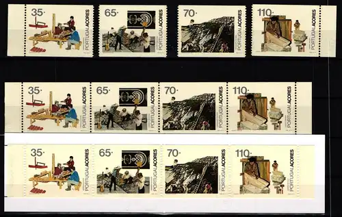 Azoren 417-420 postfrisch Vierstreifen und Markenheft 10 / Handwerk #JH564