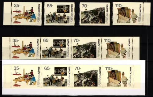 Azoren 417-420 postfrisch Vierstreifen und Markenheft 10 / Handwerk #JH564
