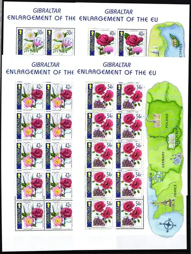 Gibraltar 1050-1053 postfrisch Kleinbogensatz / Blumen #JH629