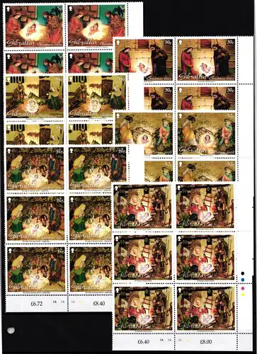 Gibraltar 1022-1027 postfrisch Sechserblöcke / Weihnachten #JH638