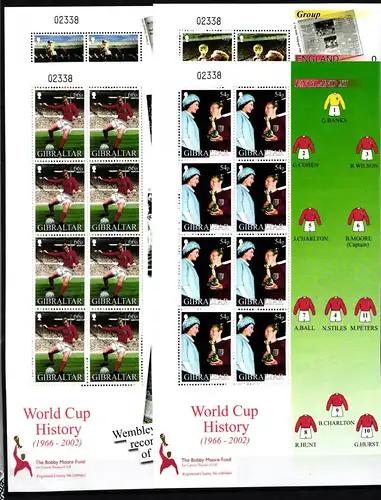 Gibraltar 1006-1009 postfrisch Kleinbogensatz / Fußball #JH634