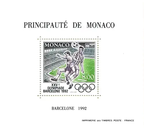 Monaco 2052-5053 postfrisch als Sonderdruckpaar gezähnt, Olympia 1992 #JI364