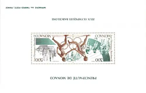 Monaco 2011-2014 postfrisch als Sonderdruckpaar gezähnt, Olympia 1992 #JI362