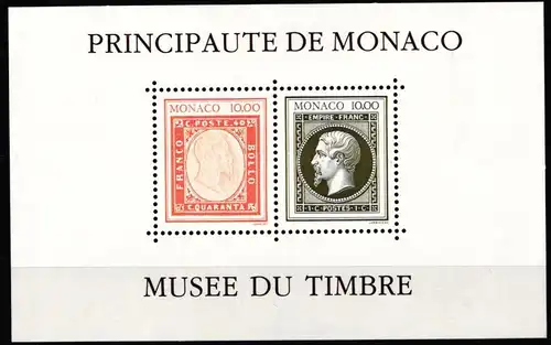 Monaco Block 56 I postfrisch Briefmarkenmuseum #JI385