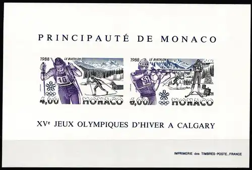 Monaco Block 38 postfrisch ungezähnt, Olympia 1988 #JI380