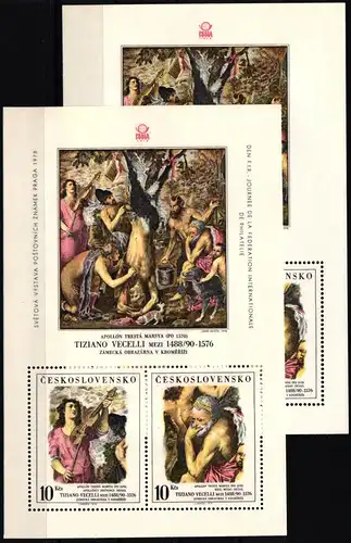 Tschechoslowakei Block 37 + 38 postfrisch Kunst #JI492
