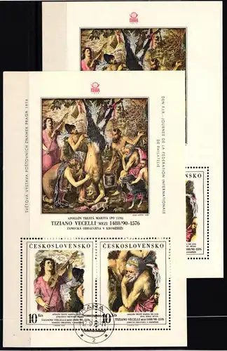 Tschechoslowakei Block 37 + 38 gestempelt Kunst #JI491