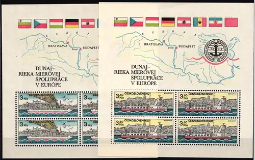 Tschechoslowakei Block 51 + 52 postfrisch Schiffe #JI479