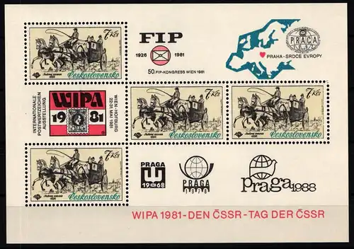 Tschechoslowakei Block 44 postfrisch PRAGA 1982 #JI481