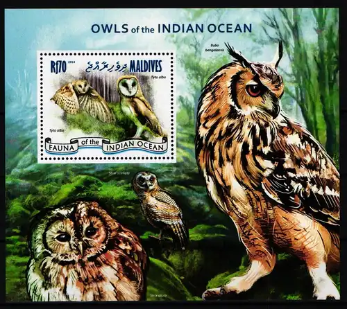 Malediven Block 701 postfrisch Eule #JH142