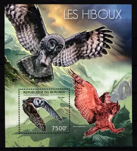 Burundi Block 286 postfrisch Eulen #JH127