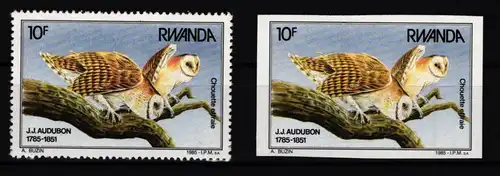 Ruanda 1310 A+B postfrisch Eulen #JH148