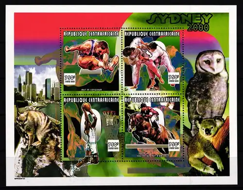 Zentralafrikanische Republik 2541-2544 postfrisch Kleinbogen / Olympia #JH161