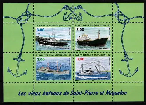 St. Pierre et Miquelon Block 4 postfrisch Schiffe #JH303