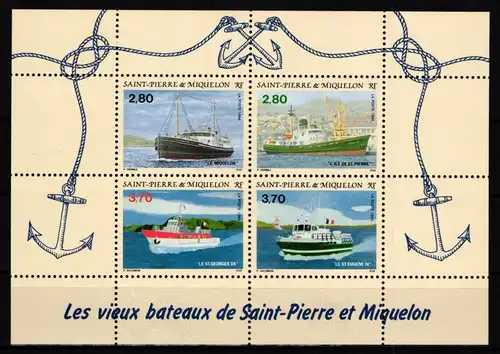 St. Pierre et Miquelon Block 3 postfrisch Schiffe #JH301