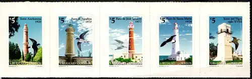 Uruguay 2237-2241 postfrisch Fünferstreifen / Leuchtturm #JH331