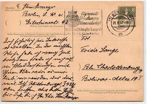 Berlin P35 I als Ganzsache gelaufen #JO383