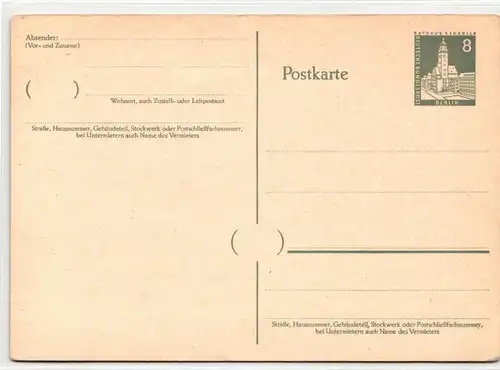 Berlin P35 I als Ganzsache ungebraucht #JO382