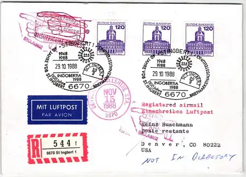 BRD Bund 1141 auf Brief als Mehrfachfrankatur portogerecht #JN959