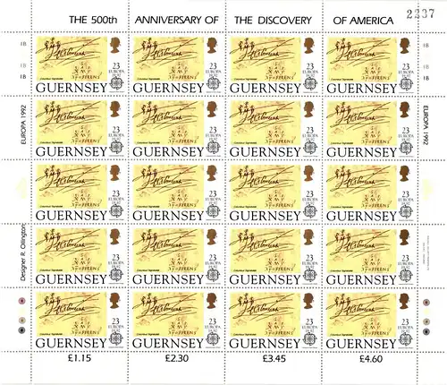 Guernsey 549-552 postfrisch Bögen #JN967