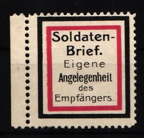 Deutsche Besetzung WK I Vignette postfrisch Soldatenbrief #JN994