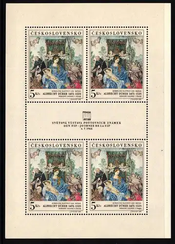 Tschechoslowakei 1805 postfrisch als Kleinbogen, Kunst #JI582