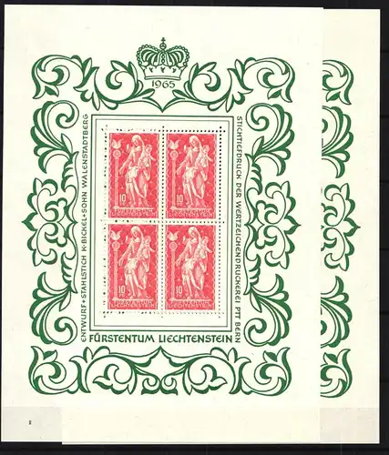 Liechtenstein 449 postfrisch als Kleinbogen #JI662