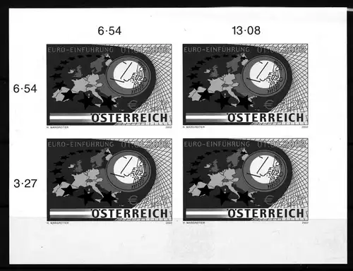 Österreich 2368 postfrisch Schwarzdruck als Kleinbogen / Euro #JA840