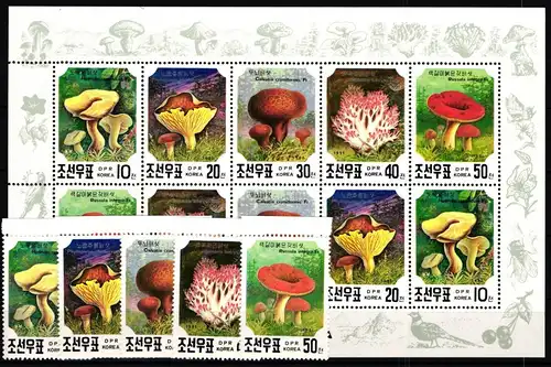 Korea 3186-3190 postfrisch Kleinbogen / Pilze #JA892