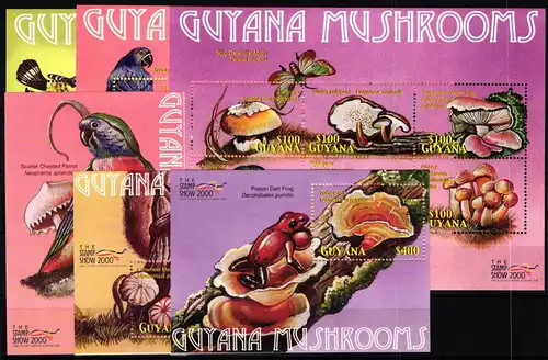 Guyana 6915-6932 und Block 668-670 postfrisch Kleinbogensatz / Pilze #JA880